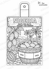 Nigeria – Fensterdeko – Basteln – Ausmalbild – Ausschneiden – 15 Vorlagen – Materialseite 12
