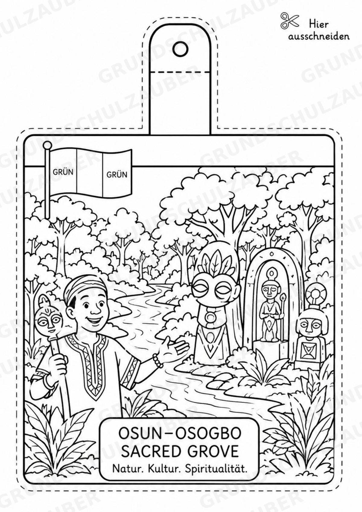 Nigeria – Fensterdeko – Basteln – Ausmalbild – Ausschneiden – 15 Vorlagen – Materialseite 14