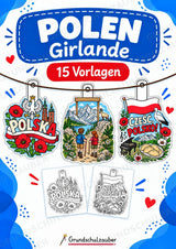 Polen – Fensterdeko – Basteln – Ausmalbild – Ausschneiden – 15 Vorlagen – Cover