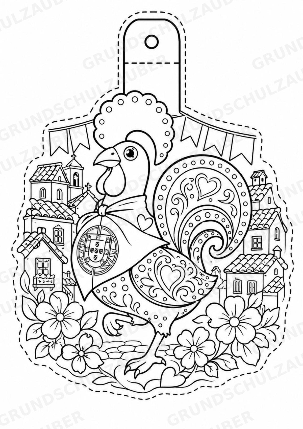 Portugal – Fensterdeko – Basteln – Ausmalbild – Ausschneiden – 15 Vorlagen – Materialseite 7