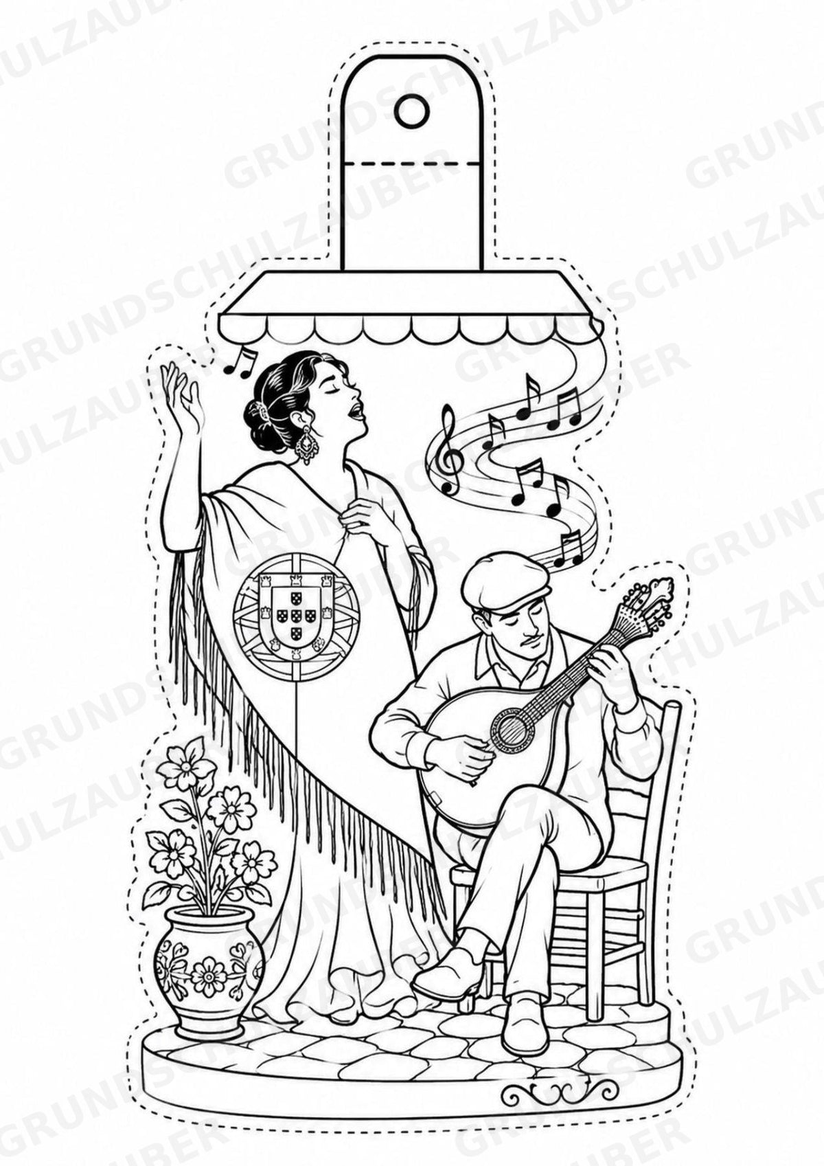 Portugal – Fensterdeko – Basteln – Ausmalbild – Ausschneiden – 15 Vorlagen – Materialseite 10