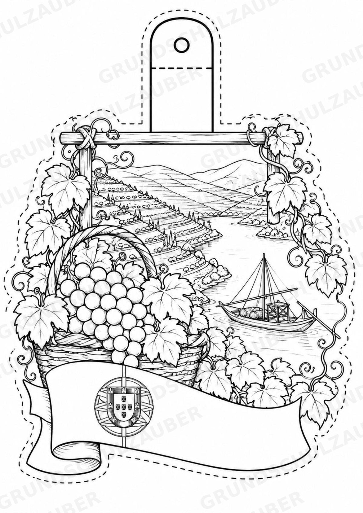 Portugal – Fensterdeko – Basteln – Ausmalbild – Ausschneiden – 15 Vorlagen – Materialseite 12