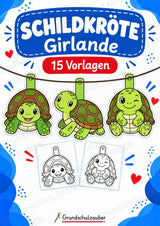Schildkröte – Fensterdeko – Basteln – Ausmalbild – Ausschneiden – 15 Vorlagen – Cover