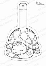 Schildkröte – Fensterdeko – Basteln – Ausmalbild – Ausschneiden – 15 Vorlagen – Materialseite 5