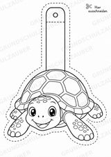 Schildkröte – Fensterdeko – Basteln – Ausmalbild – Ausschneiden – 15 Vorlagen – Materialseite 7