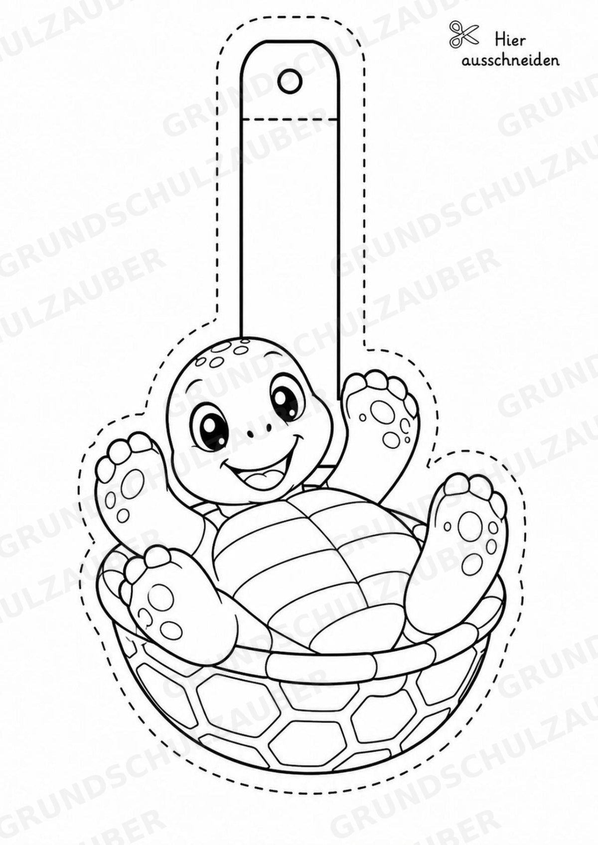 Schildkröte – Fensterdeko – Basteln – Ausmalbild – Ausschneiden – 15 Vorlagen – Materialseite 15