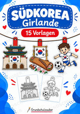 Südkorea – Fensterdeko – Basteln – Ausmalbild – Ausschneiden – 15 Vorlagen – Cover