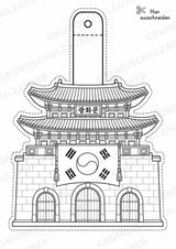 Südkorea – Fensterdeko – Basteln – Ausmalbild – Ausschneiden – 15 Vorlagen – Materialseite 2