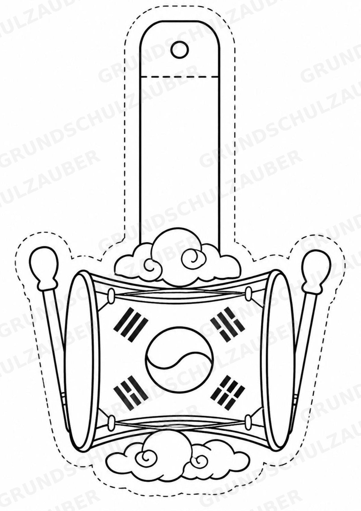 Südkorea – Fensterdeko – Basteln – Ausmalbild – Ausschneiden – 15 Vorlagen – Materialseite 8