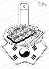 Südkorea – Fensterdeko – Basteln – Ausmalbild – Ausschneiden – 15 Vorlagen – Materialseite 13