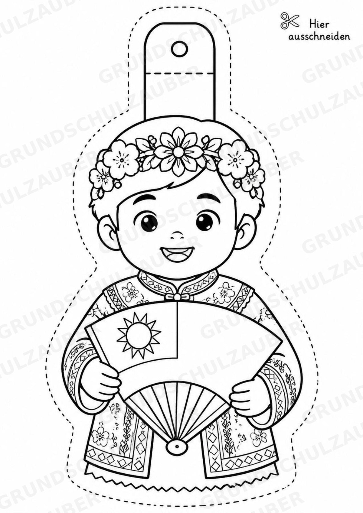 Taiwan – Fensterdeko – Basteln – Ausmalbild – Ausschneiden – 15 Vorlagen – Materialseite 2