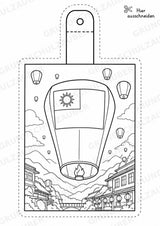 Taiwan – Fensterdeko – Basteln – Ausmalbild – Ausschneiden – 15 Vorlagen – Materialseite 8