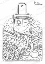Taiwan – Fensterdeko – Basteln – Ausmalbild – Ausschneiden – 15 Vorlagen – Materialseite 12