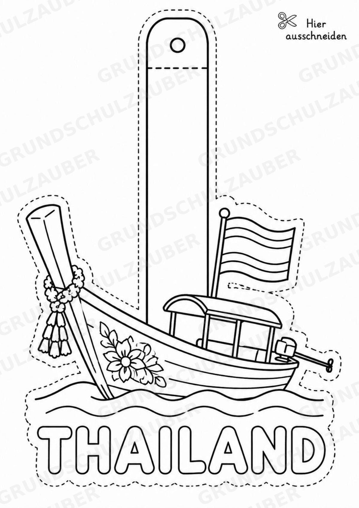 Thailand – Fensterdeko – Basteln – Ausmalbild – Ausschneiden – 15 Vorlagen – Materialseite 7