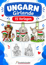 Ungarn – Fensterdeko – Basteln – Ausmalbild – Ausschneiden – 15 Vorlagen – Cover