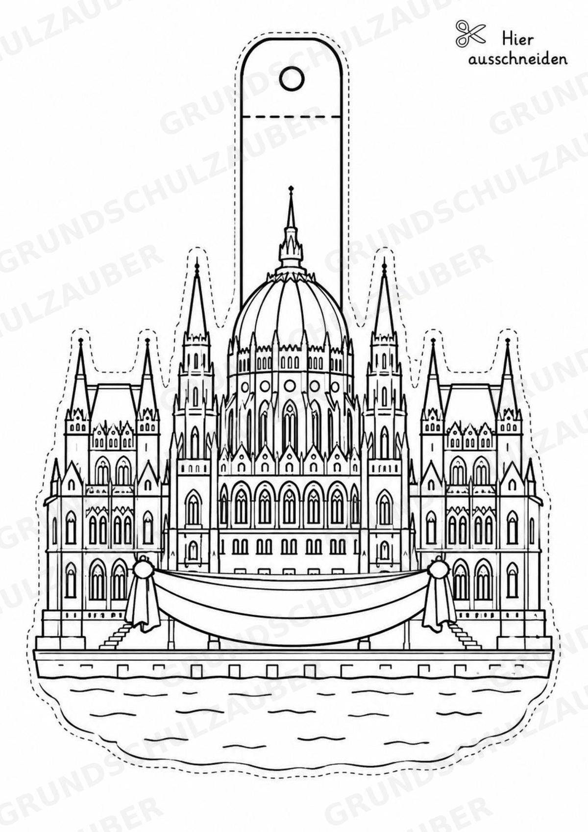 Ungarn – Fensterdeko – Basteln – Ausmalbild – Ausschneiden – 15 Vorlagen – Materialseite 3