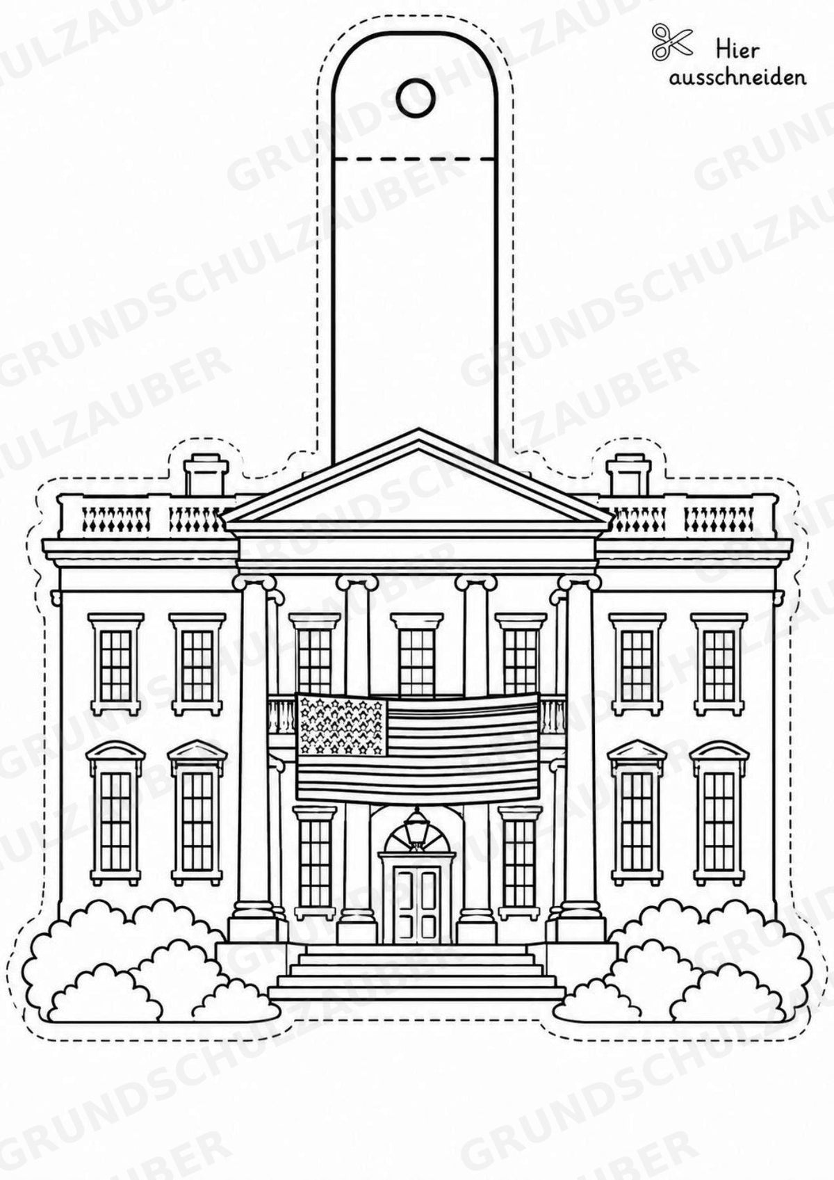 USA – Fensterdeko – Basteln – Ausmalbild – Ausschneiden – 15 Vorlagen – Materialseite 4