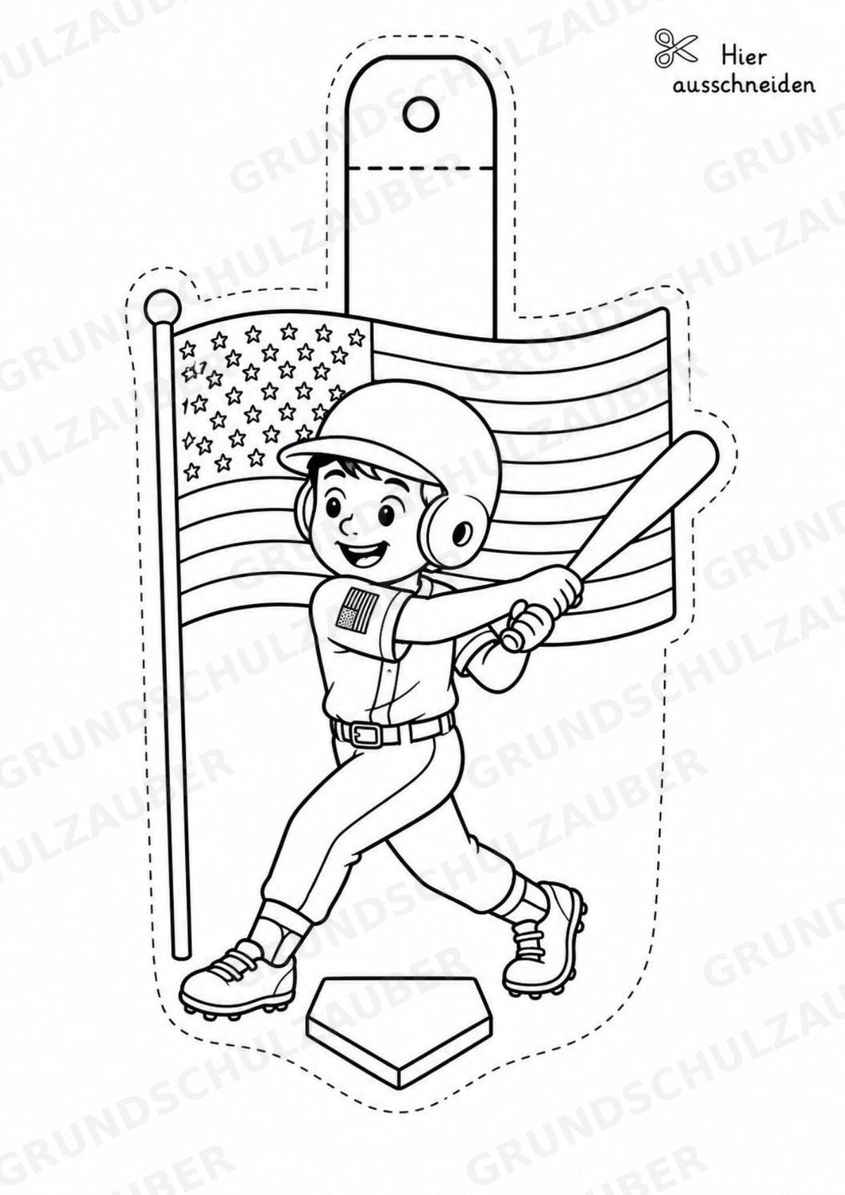 USA – Fensterdeko – Basteln – Ausmalbild – Ausschneiden – 15 Vorlagen – Materialseite 7