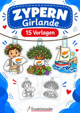 Zypern – Fensterdeko – Basteln – Ausmalbild – Ausschneiden – 15 Vorlagen – Cover