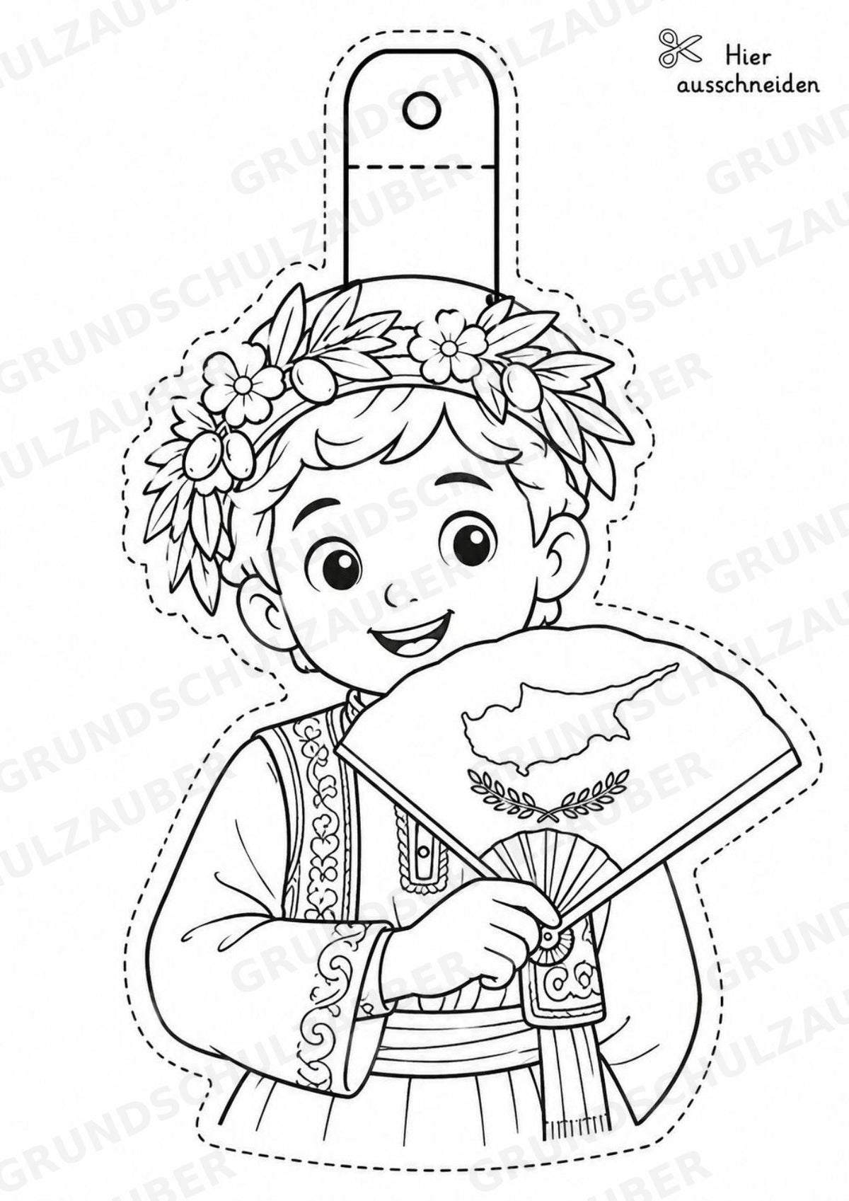 Zypern – Fensterdeko – Basteln – Ausmalbild – Ausschneiden – 15 Vorlagen – Materialseite 2