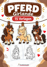 Pferd – Fensterdeko – Basteln – Ausmalbild – Ausschneiden – 15 Vorlagen – Cover