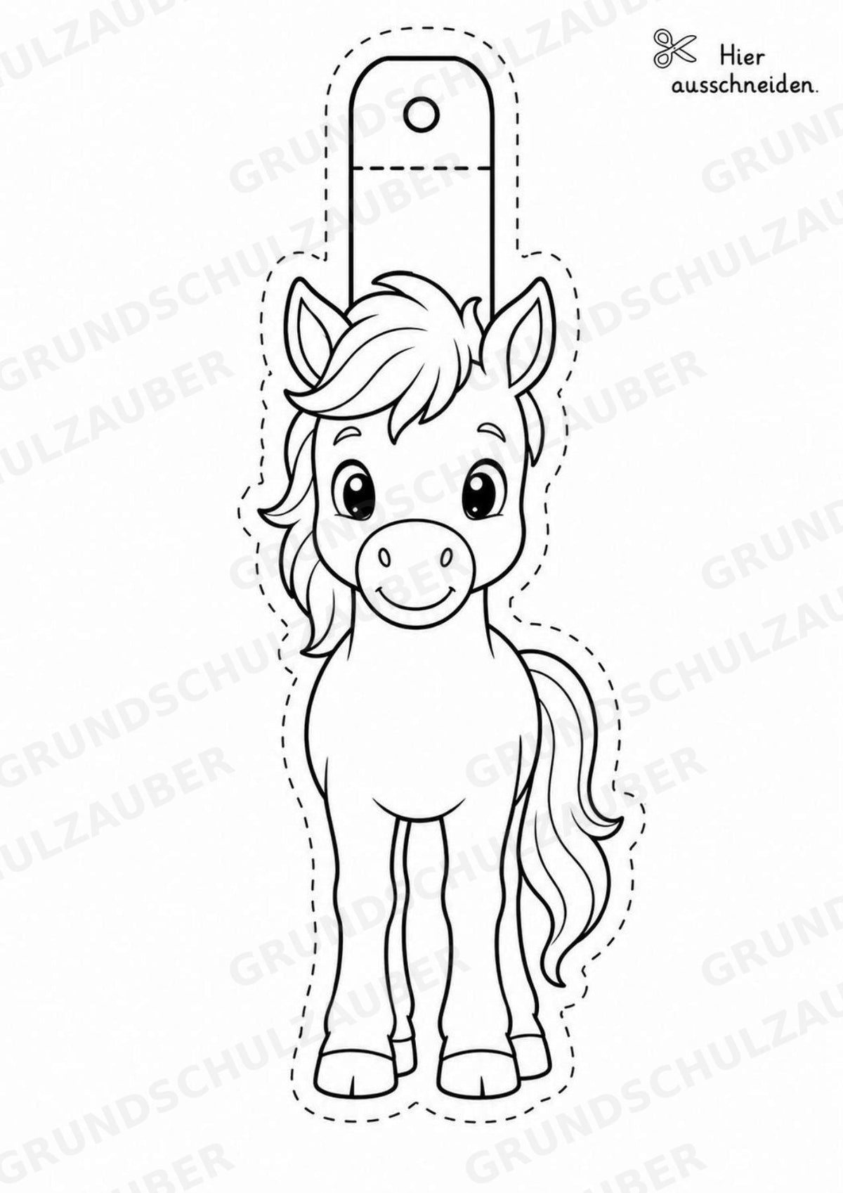 Pferd – Fensterdeko – Basteln – Ausmalbild – Ausschneiden – 15 Vorlagen – Materialseite 2
