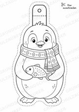 Pinguin – Fensterdeko – Basteln – Ausmalbild – Ausschneiden – 15 Vorlagen – Materialseite 2