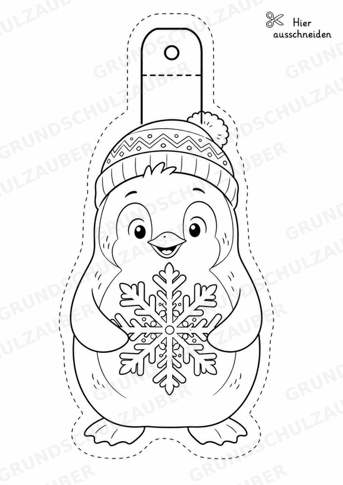 Pinguin – Fensterdeko – Basteln – Ausmalbild – Ausschneiden – 15 Vorlagen – Materialseite 3