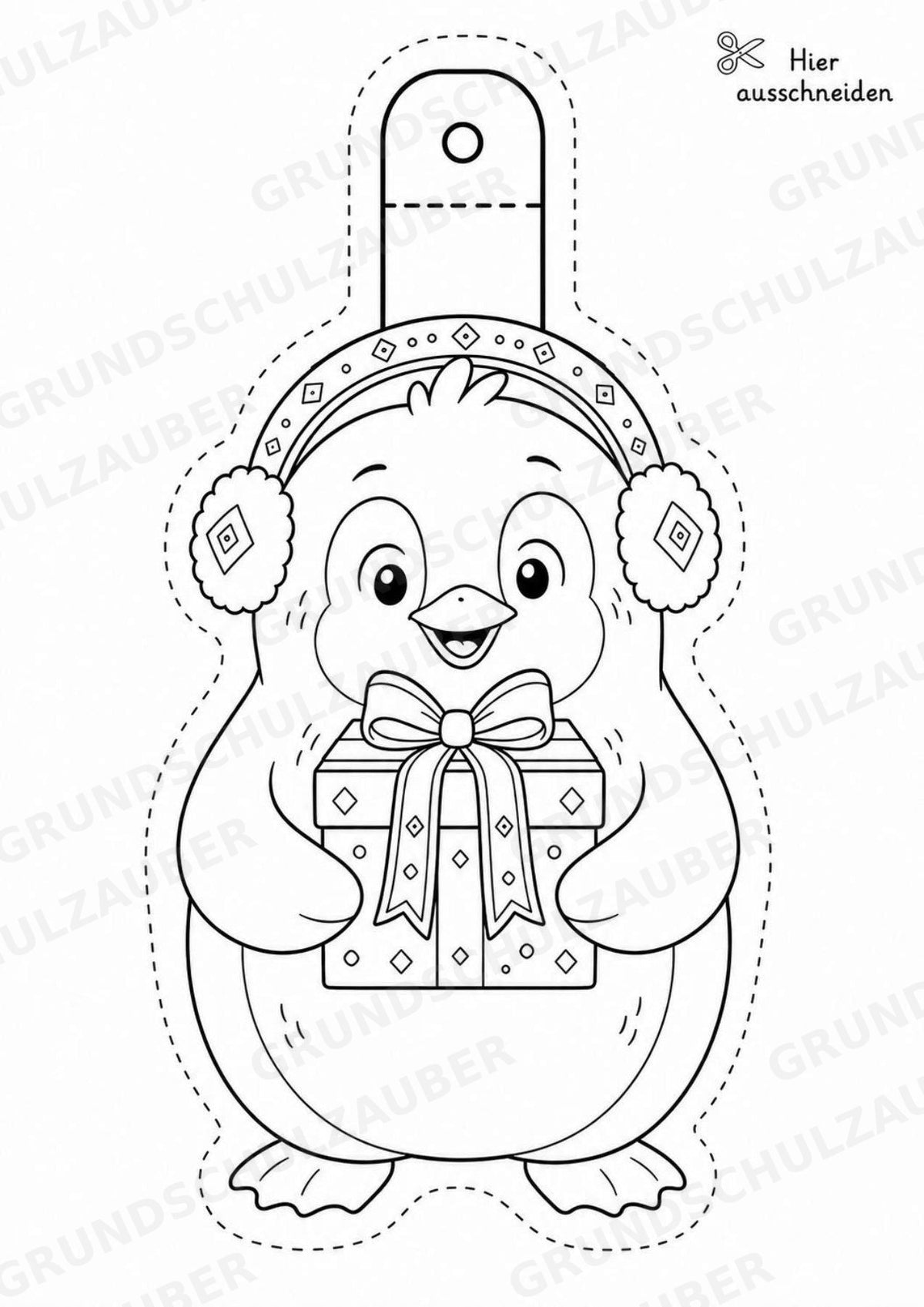Pinguin – Fensterdeko – Basteln – Ausmalbild – Ausschneiden – 15 Vorlagen – Materialseite 4