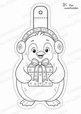 Pinguin – Fensterdeko – Basteln – Ausmalbild – Ausschneiden – 15 Vorlagen – Materialseite 4
