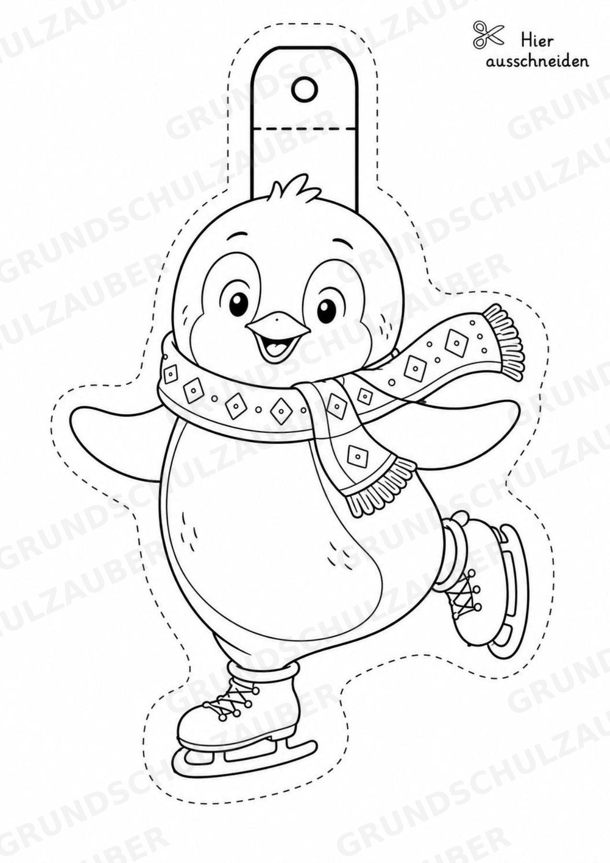Pinguin – Fensterdeko – Basteln – Ausmalbild – Ausschneiden – 15 Vorlagen – Materialseite 7