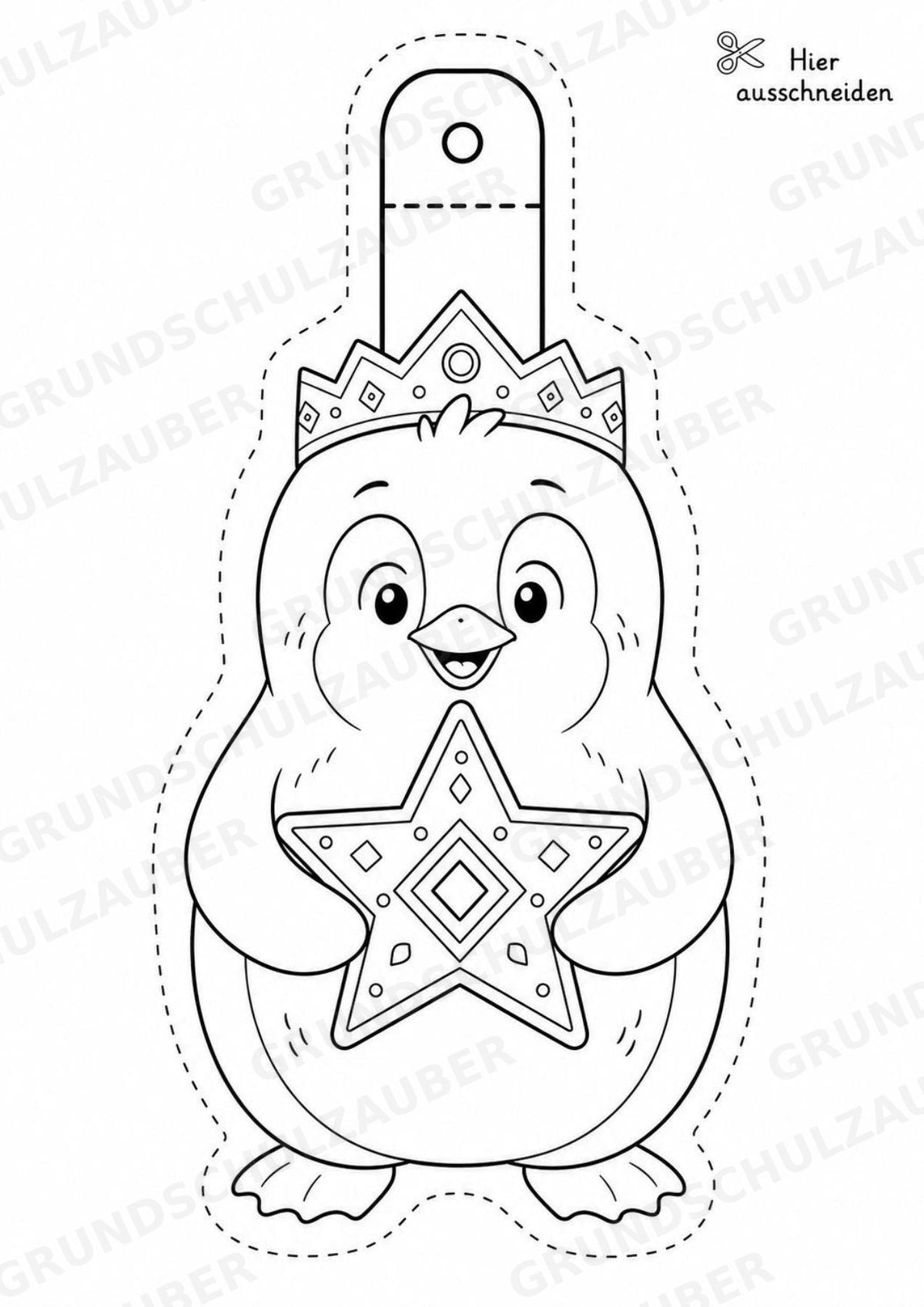 Pinguin – Fensterdeko – Basteln – Ausmalbild – Ausschneiden – 15 Vorlagen – Materialseite 13
