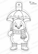 Pinguin – Fensterdeko – Basteln – Ausmalbild – Ausschneiden – 15 Vorlagen – Materialseite 15