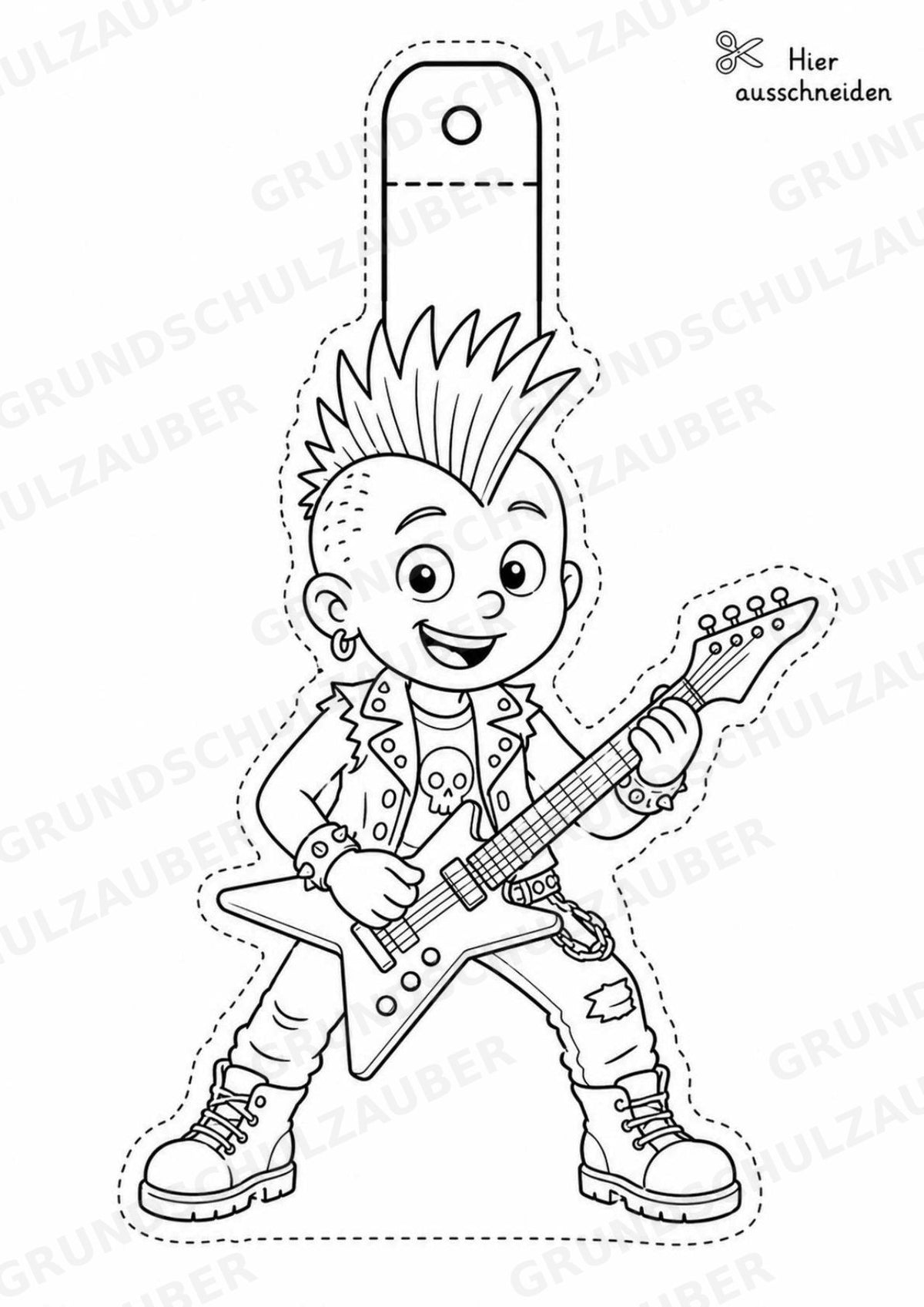 Punk – Fensterdeko – Basteln – Ausmalbild – Ausschneiden – 15 Vorlagen – Materialseite 2