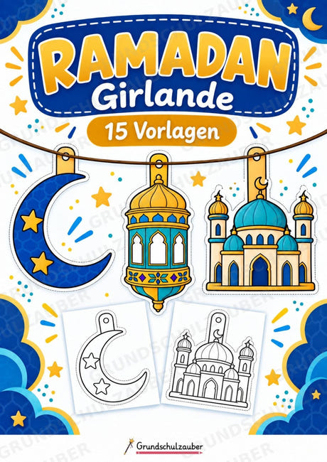 Ramadan – Fensterdeko – Basteln – Ausmalbild – Ausschneiden – 15 Vorlagen – Cover