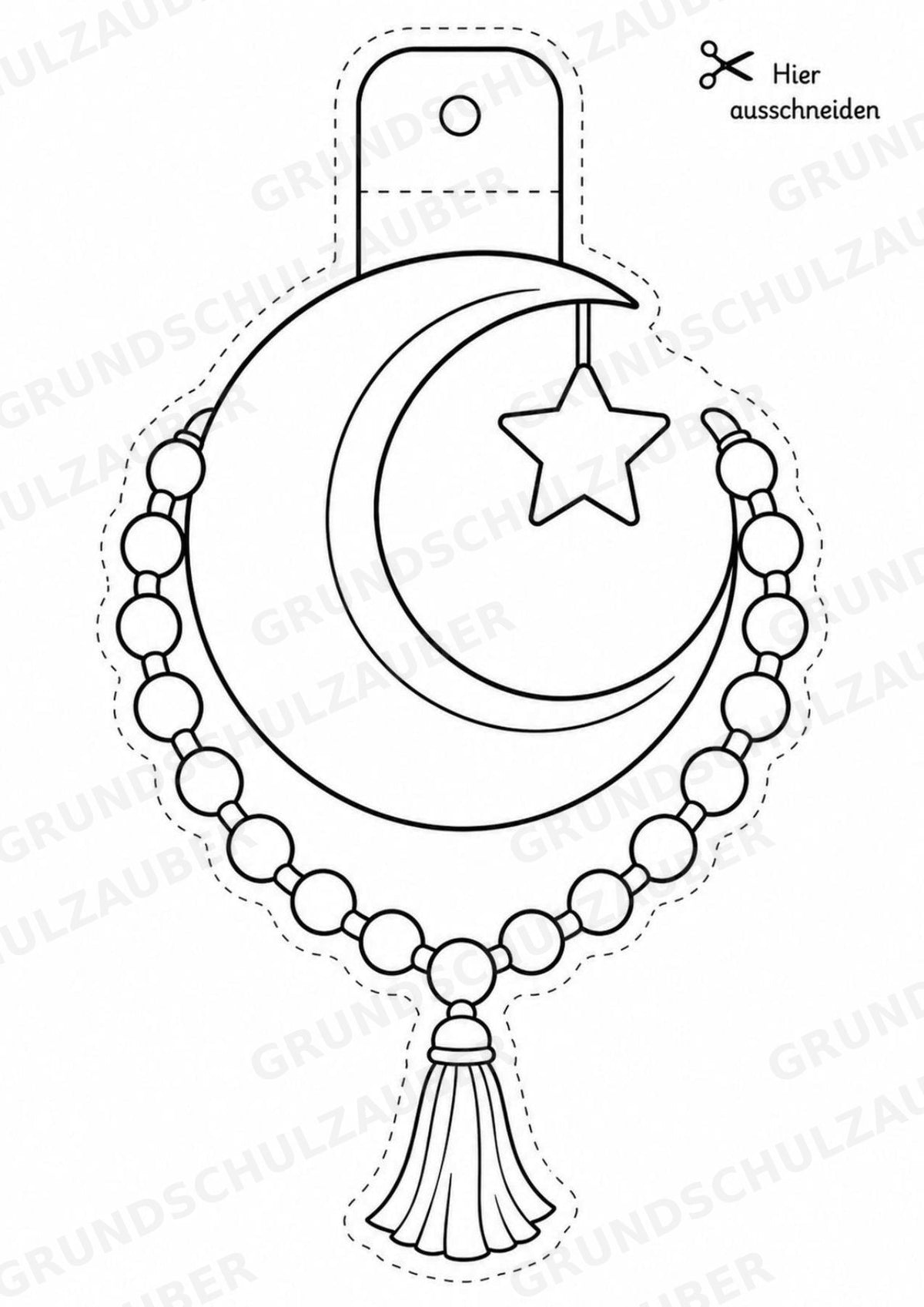 Ramadan – Fensterdeko – Basteln – Ausmalbild – Ausschneiden – 15 Vorlagen – Materialseite 10