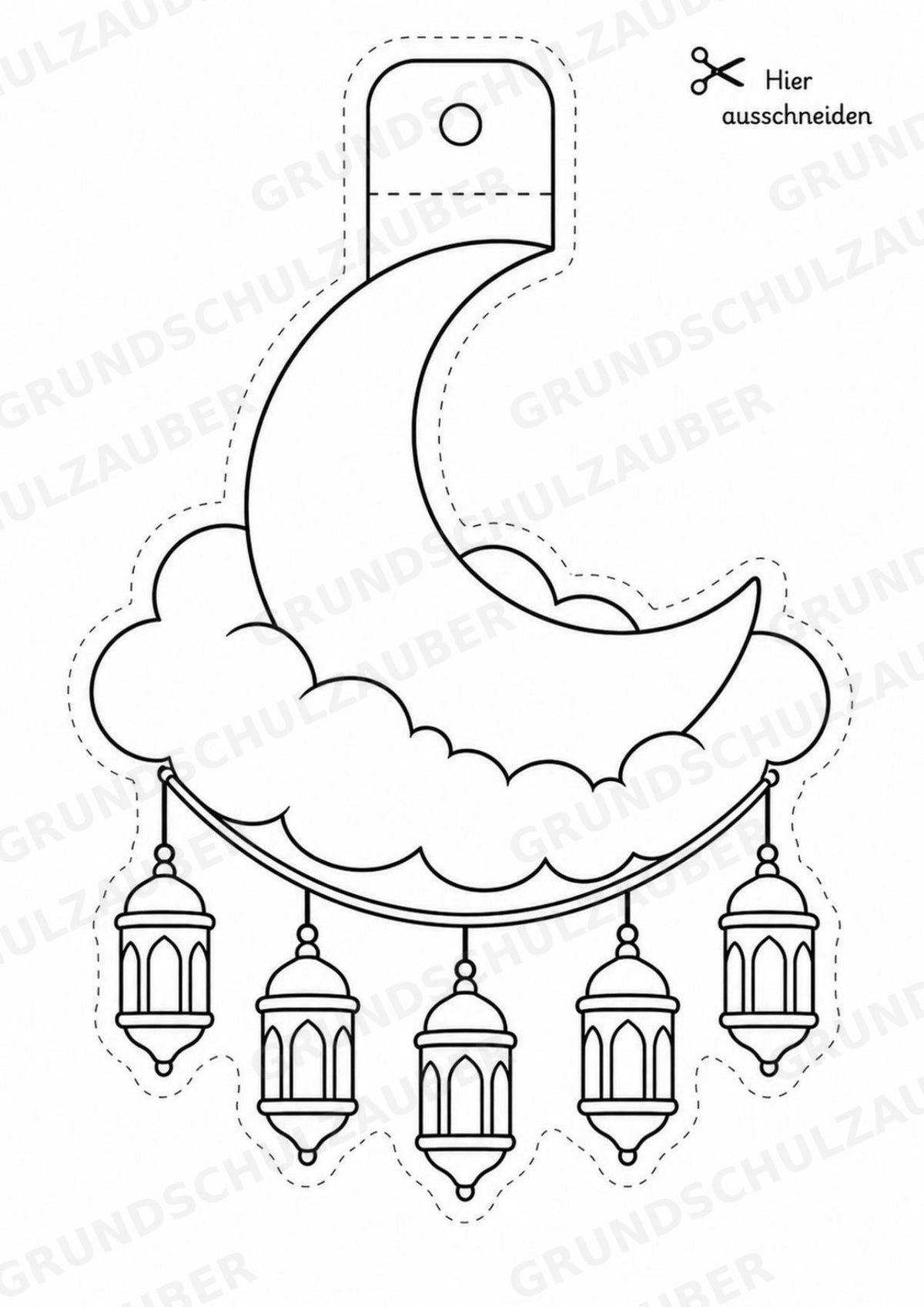 Ramadan – Fensterdeko – Basteln – Ausmalbild – Ausschneiden – 15 Vorlagen – Materialseite 15