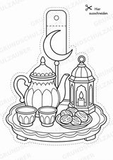 Ramadan – Fensterdeko – Basteln – Ausmalbild – Ausschneiden – 15 Vorlagen – Materialseite 16