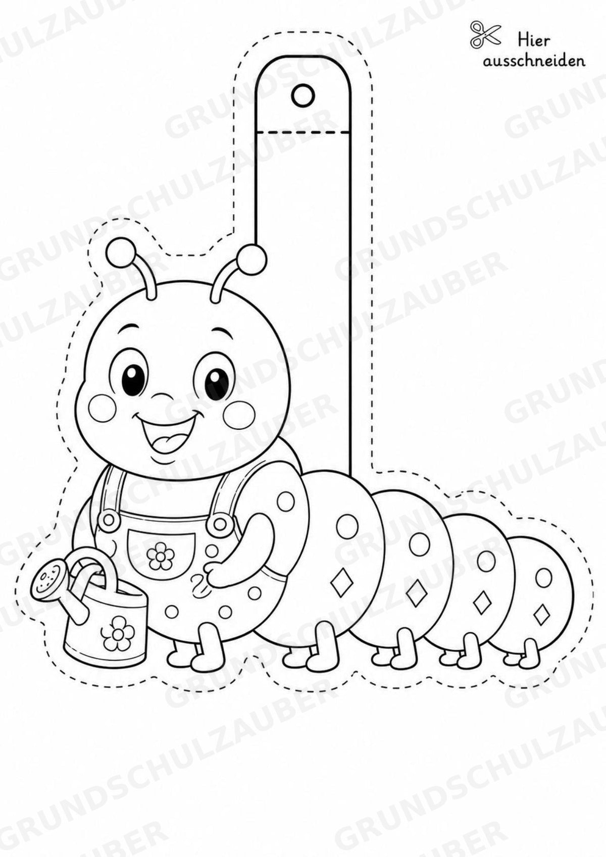 Raupe – Fensterdeko – Basteln – Ausmalbild – Ausschneiden – 15 Vorlagen – Materialseite 2