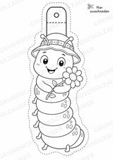 Raupe – Fensterdeko – Basteln – Ausmalbild – Ausschneiden – 15 Vorlagen – Materialseite 6