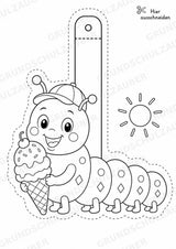 Raupe – Fensterdeko – Basteln – Ausmalbild – Ausschneiden – 15 Vorlagen – Materialseite 15