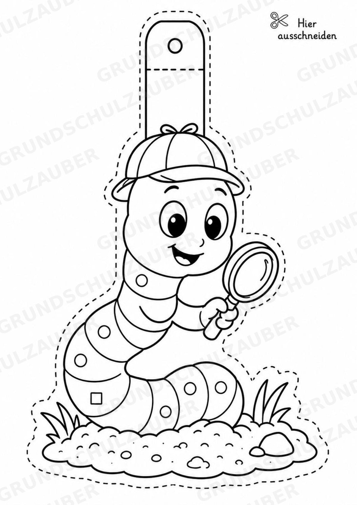 Regenwürmer – Fensterdeko – Basteln – Ausmalbild – Ausschneiden – 15 Vorlagen – Materialseite 8