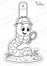 Regenwürmer – Fensterdeko – Basteln – Ausmalbild – Ausschneiden – 15 Vorlagen – Materialseite 8