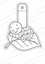 Regenwürmer – Fensterdeko – Basteln – Ausmalbild – Ausschneiden – 15 Vorlagen – Materialseite 11