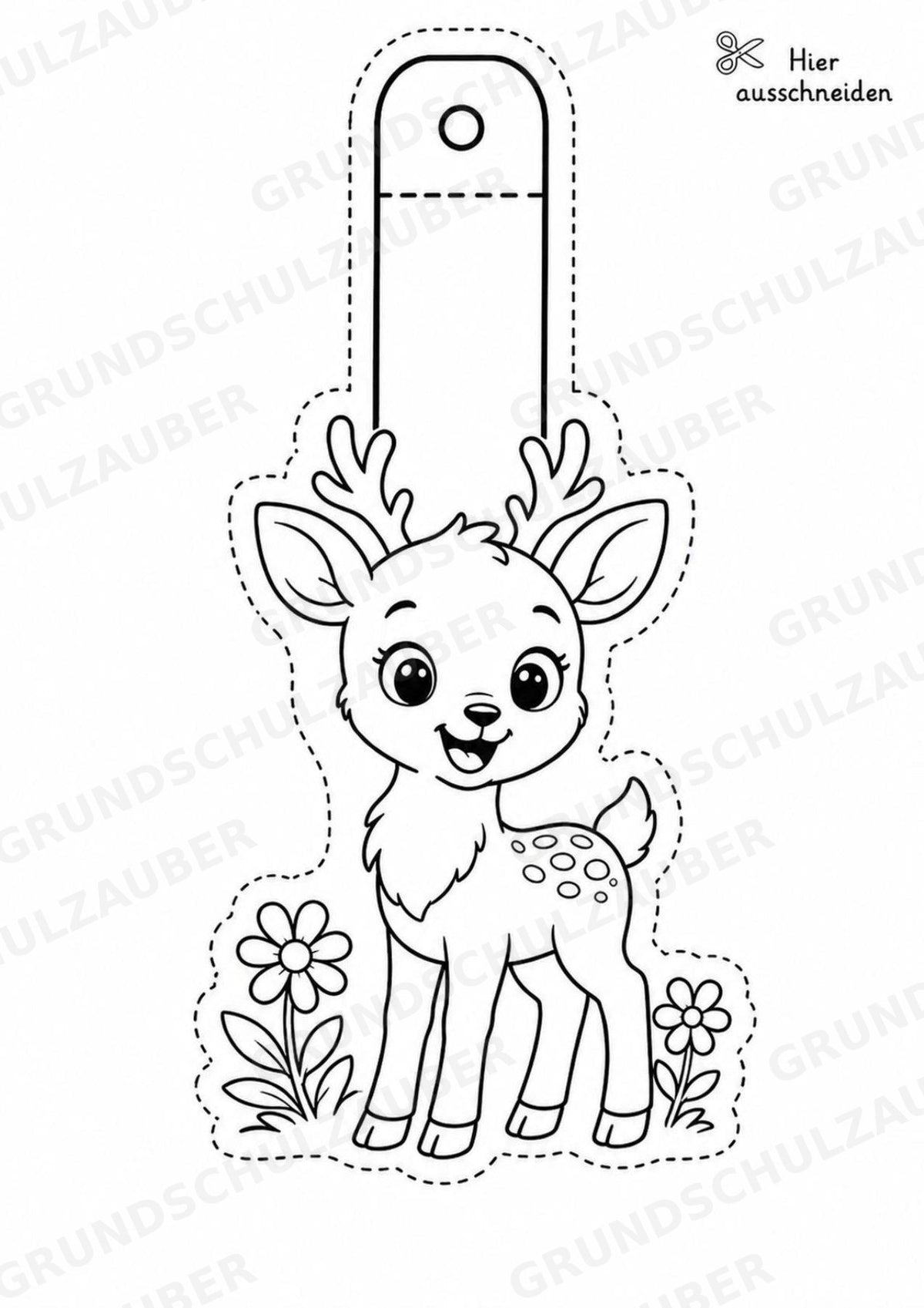 Reh – Fensterdeko – Basteln – Ausmalbild – Ausschneiden – 15 Vorlagen – Materialseite 2