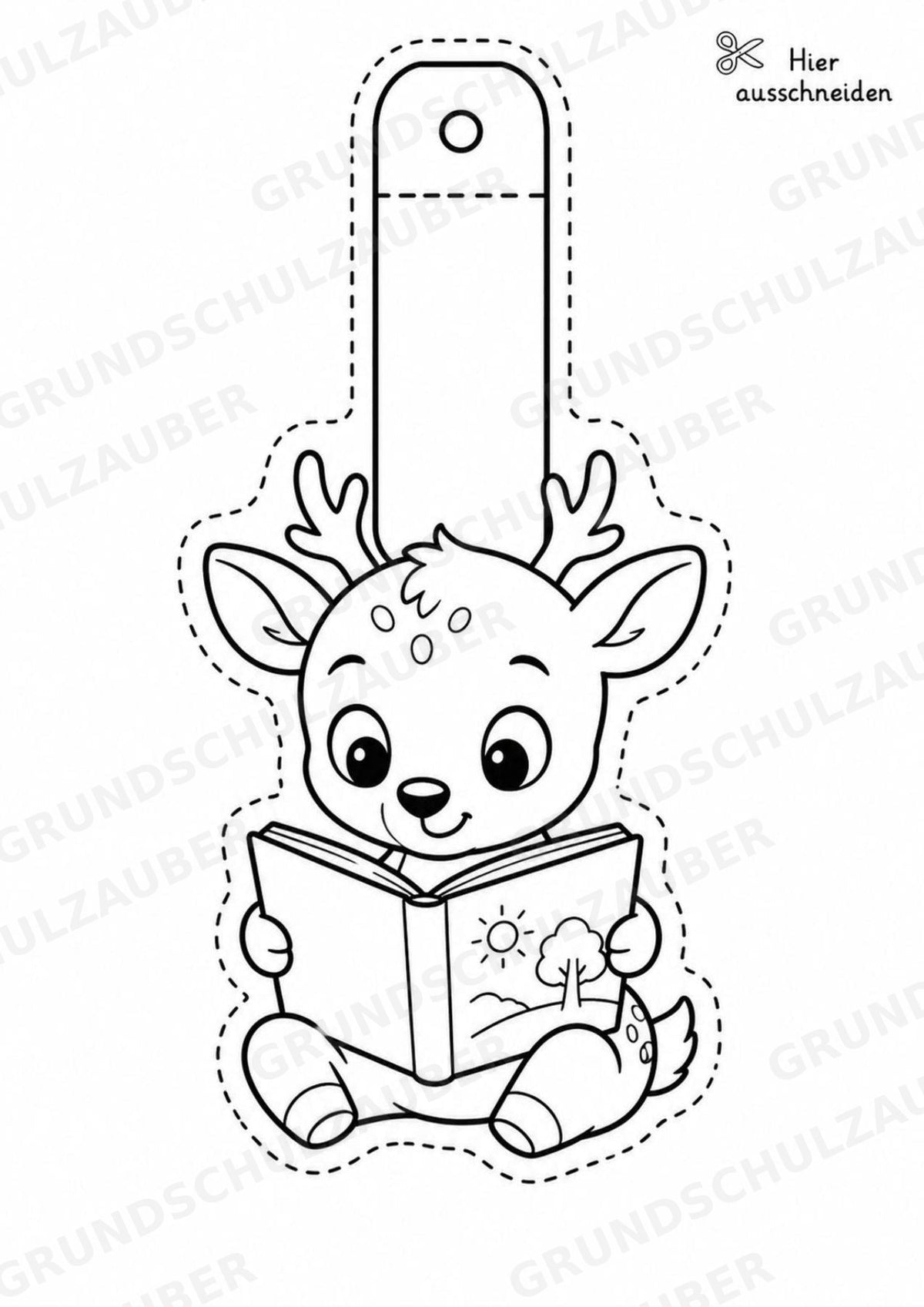 Reh – Fensterdeko – Basteln – Ausmalbild – Ausschneiden – 15 Vorlagen – Materialseite 4