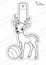 Reh – Fensterdeko – Basteln – Ausmalbild – Ausschneiden – 15 Vorlagen – Materialseite 14