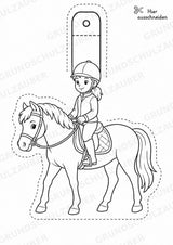 Reiten – Fensterdeko – Basteln – Ausmalbild – Ausschneiden – 15 Vorlagen – Materialseite 7