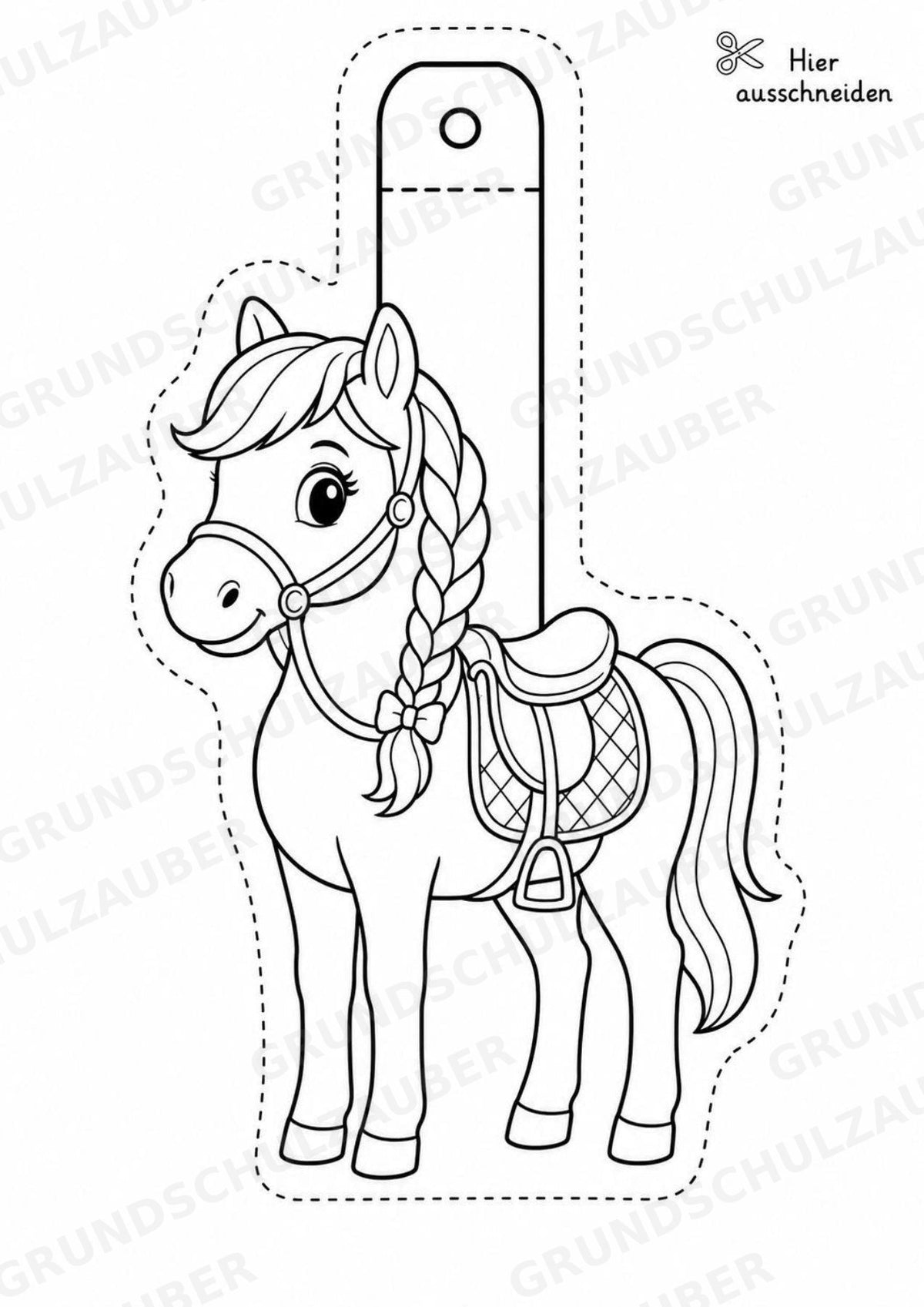 Reiten – Fensterdeko – Basteln – Ausmalbild – Ausschneiden – 15 Vorlagen – Materialseite 8