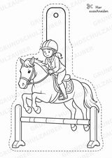 Reiten – Fensterdeko – Basteln – Ausmalbild – Ausschneiden – 15 Vorlagen – Materialseite 9